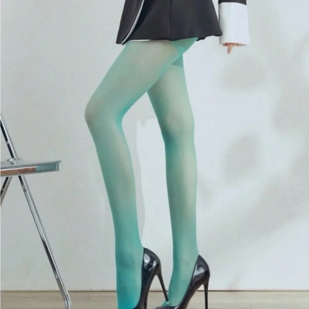 Sheer Teal Women's Tights - Stylish Colored Hosiery